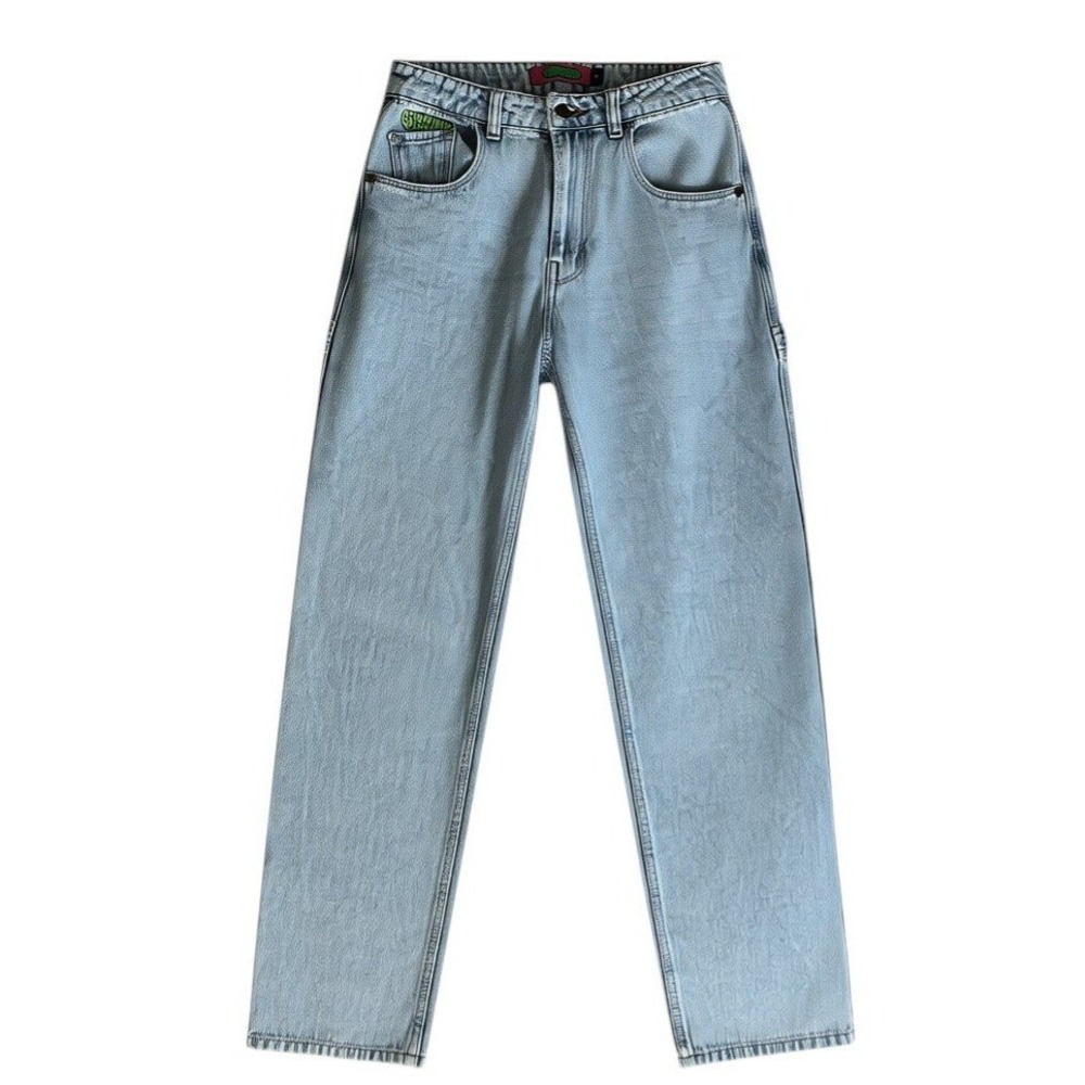Empyre Cargo Jeans Womens 2 Light Wash Baggy Wide Leg‎ Y2K Skate Denim Pants